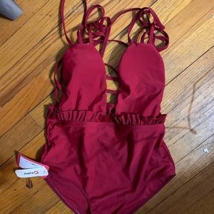 Women's medium red one piece swimsuit